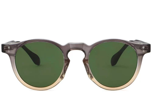 Lunettes de soleil ovales en plastique gris #BS2503-0118