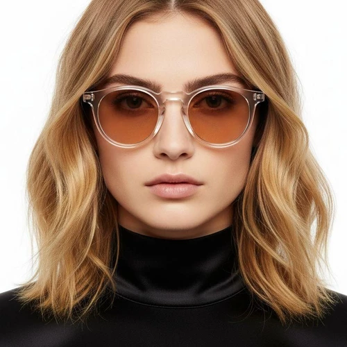 Oval Transparent Plastic Sunglasses #BS2503-0119