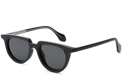 Oval Black Plastic Sunglasses #BS2503-0120