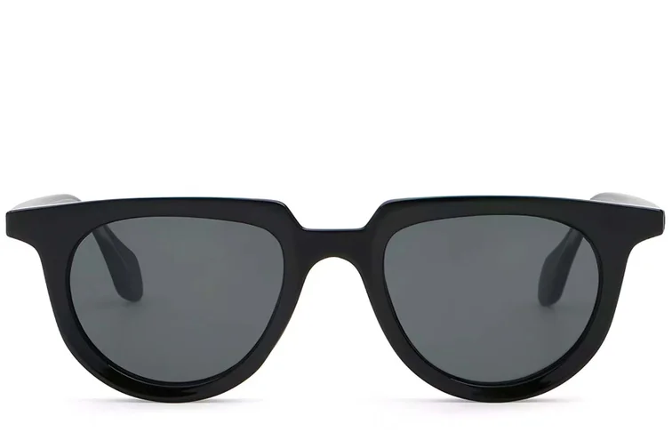 Lunettes de soleil ovales en plastique noir #BS2503-0120