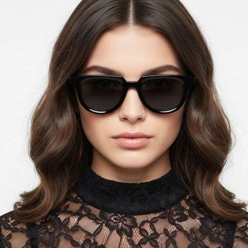 Oval Black Plastic Sunglasses #BS2503-0120