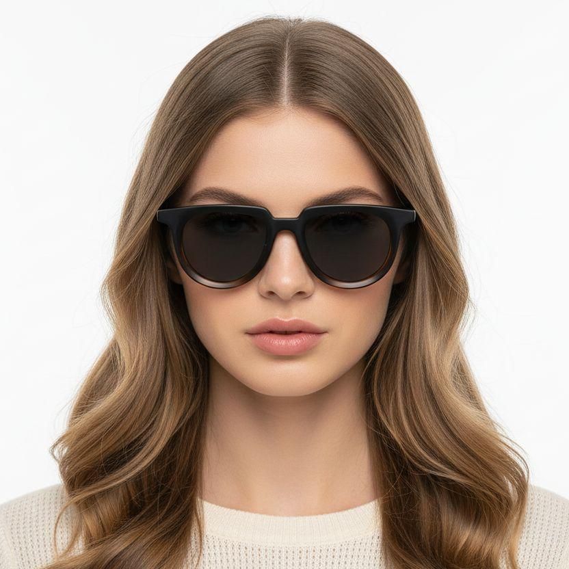 Oval Tortoiseshell Plastic Sunglasses #BS2503-0122