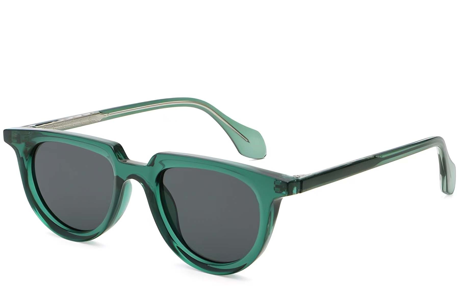 Oval Green Plastic Sunglasses #BS2503-0124