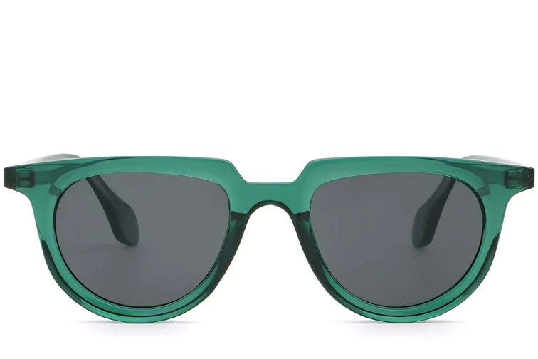 Ovale grüne Kunststoff-Sonnenbrille #BS2503-0124