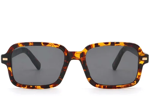 Lunettes de soleil rectangulaires en plastique écaille de tortue #BS2503-0127