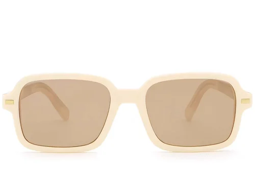 Gafas de sol rectangulares de plástico color crema #BS2503-0129