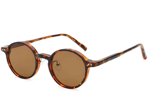 Round Tortoiseshell Plastic Sunglasses #BS2503-0134