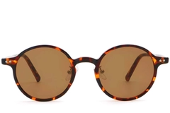 Round Tortoiseshell Plastic Sunglasses #BS2503-0134