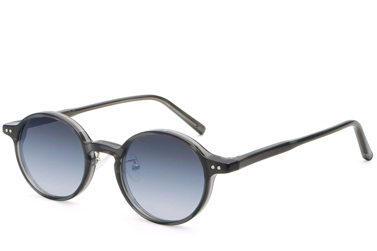 Round Grey Plastic Sunglasses #BS2503-0135