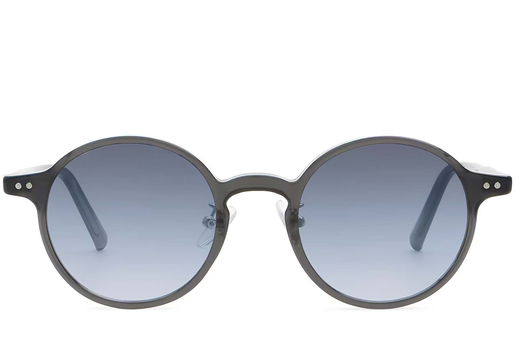 Round Grey Plastic Sunglasses #BS2503-0135