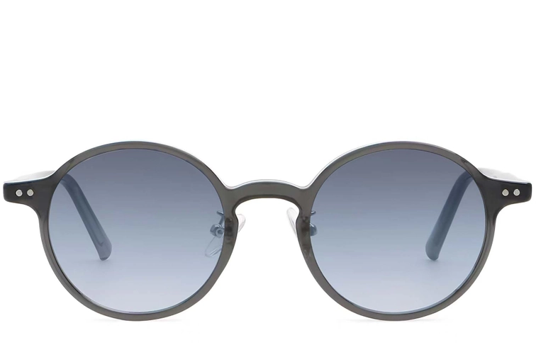 Round Grey Plastic Sunglasses #BS2503-0135
