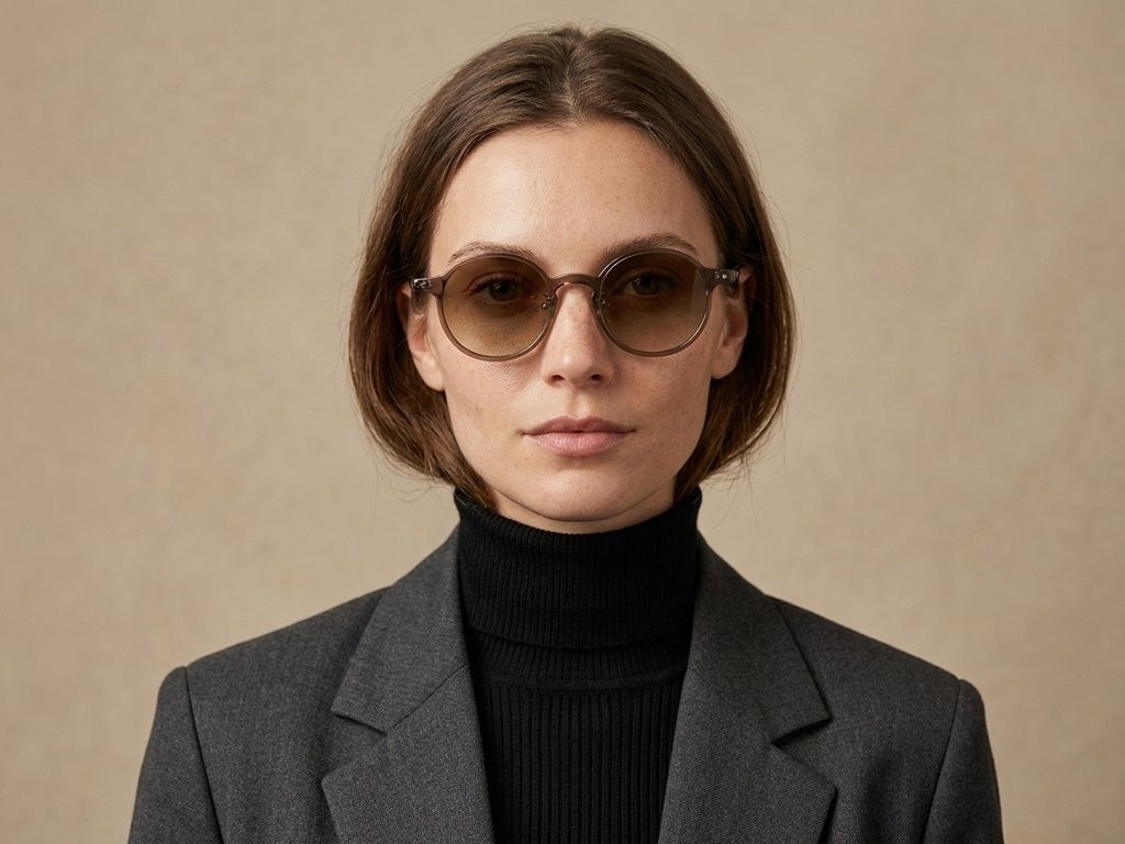 Round Brown Plastic Sunglasses #BS2503-0136