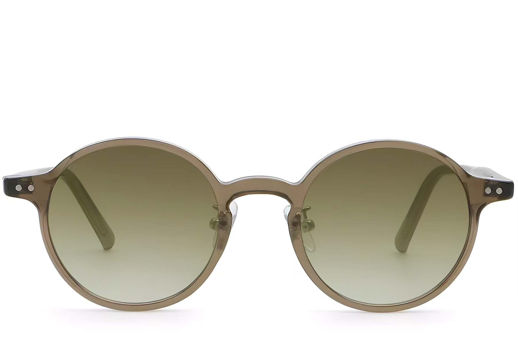 Round Brown Plastic Sunglasses #BS2503-0136