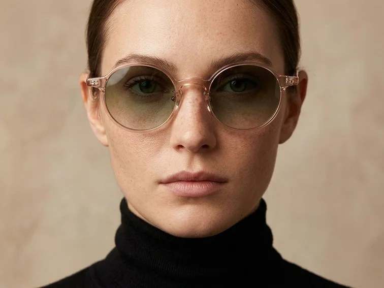 Round Pink Plastic Sunglasses #BS2503-0137