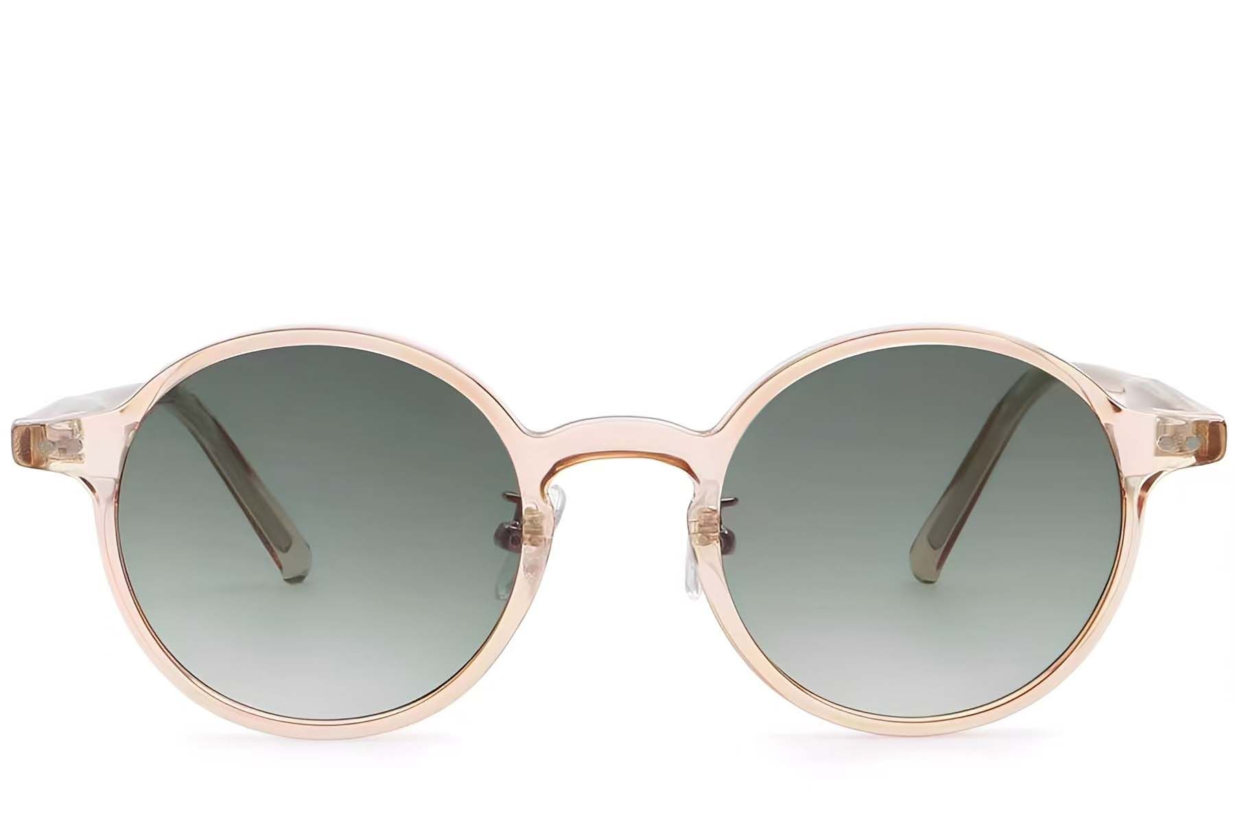 Round Pink Plastic Sunglasses #BS2503-0137