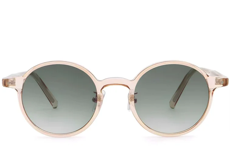 Round Pink Plastic Sunglasses #BS2503-0137