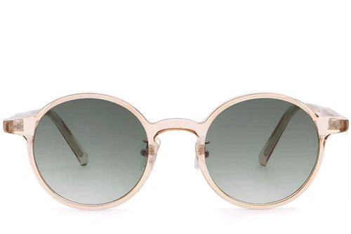 Round Pink Plastic Sunglasses #BS2503-0137