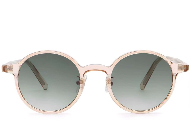 Gafas de sol ovaladas de plástico rosa #BS2503-0137