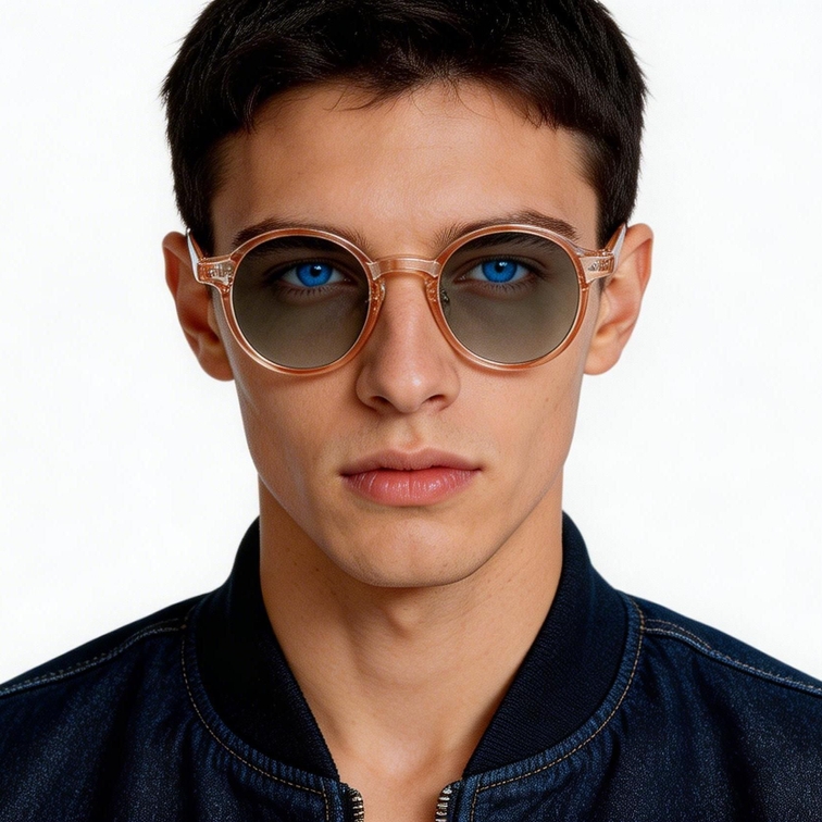 Lunettes de soleil ovales en plastique rose #BS2503-0137