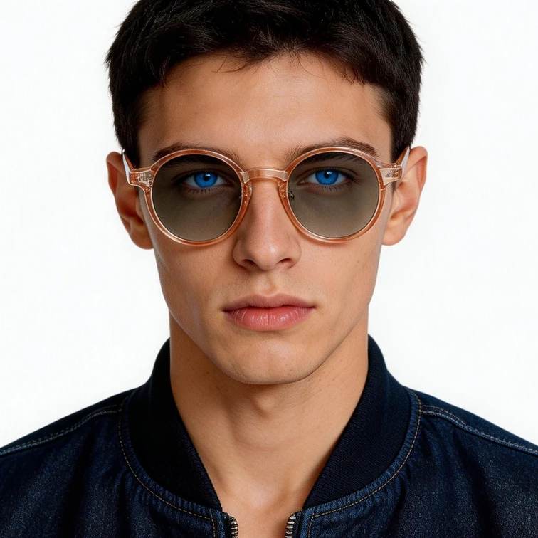 Gafas de sol ovaladas de plástico rosa #BS2503-0137