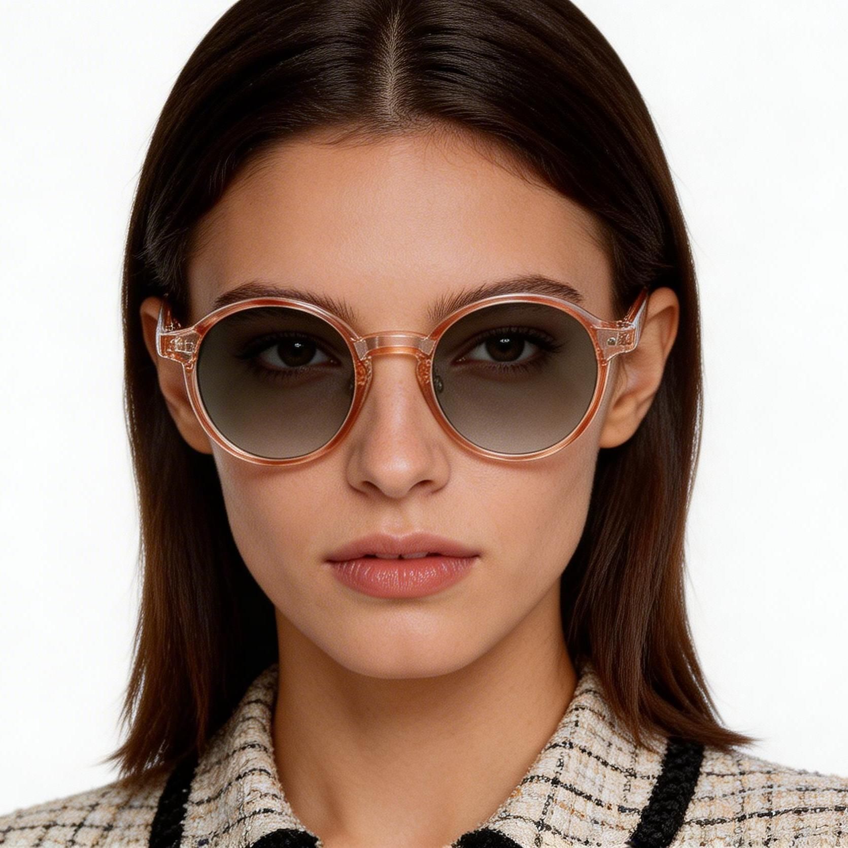 Round Pink Plastic Sunglasses #BS2503-0137