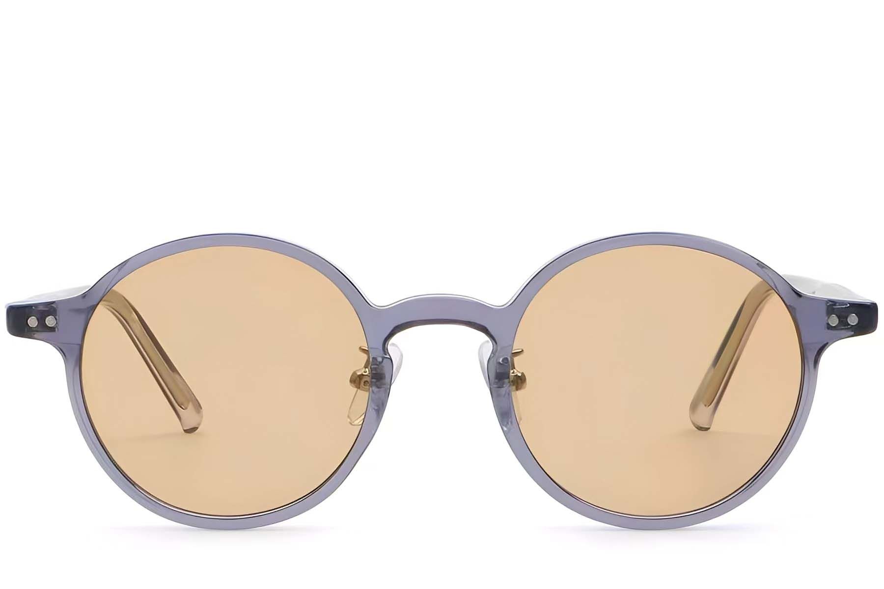 Round Purple Plastic Sunglasses #BS2503-0138