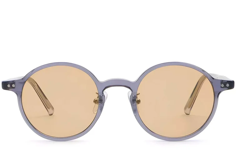 Round Purple Plastic Sunglasses #BS2503-0138