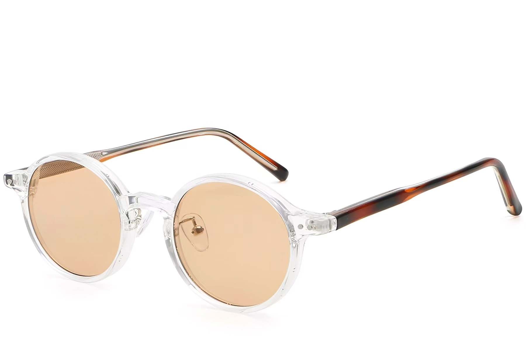 Round Transparent Plastic Sunglasses #BS2503-0139