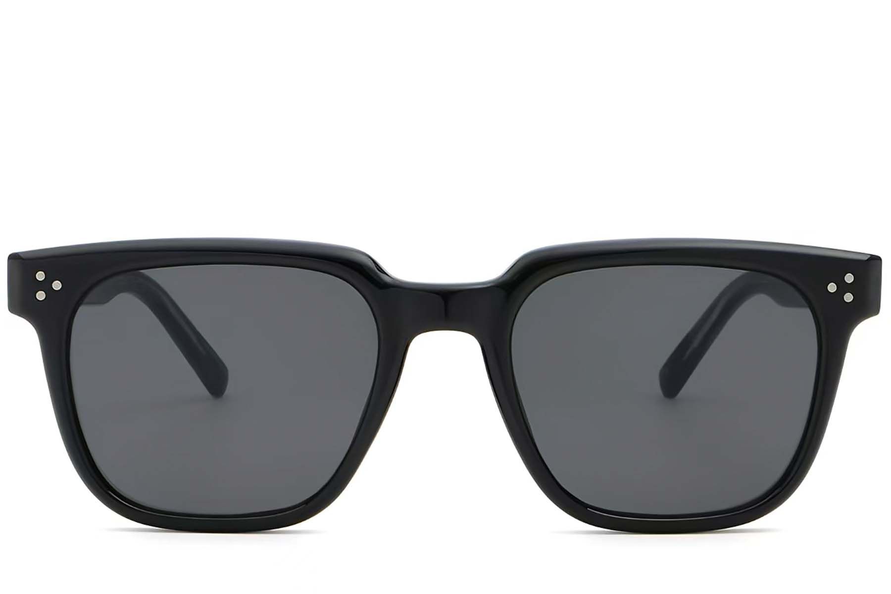 Rectangular Black Plastic Sunglasses #BS2503-0140