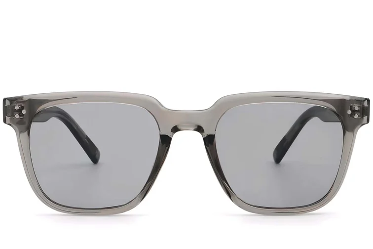 Gafas de sol rectangulares de plástico gris #BS2503-0141