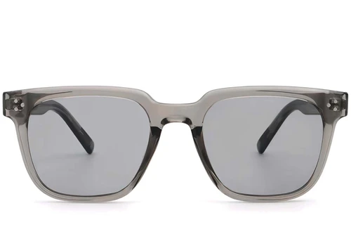 Lunettes de soleil rectangulaires en plastique gris #BS2503-0141