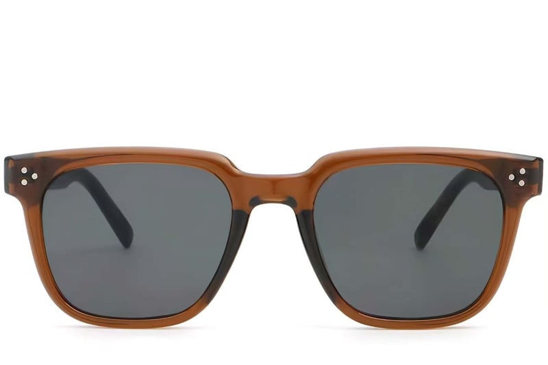 Rectangular Brown Plastic Sunglasses #BS2503-0142