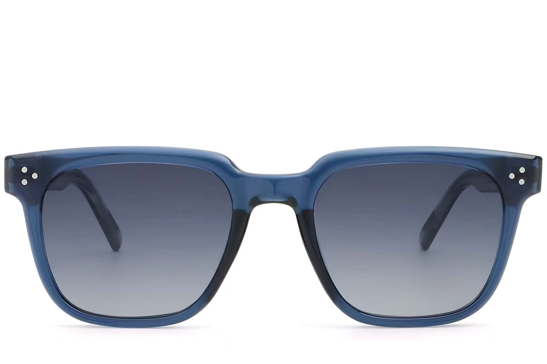 Rectangular Blue Plastic Sunglasses #BS2503-0143