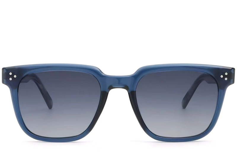 Rectangular Blue Plastic Sunglasses #BS2503-0143