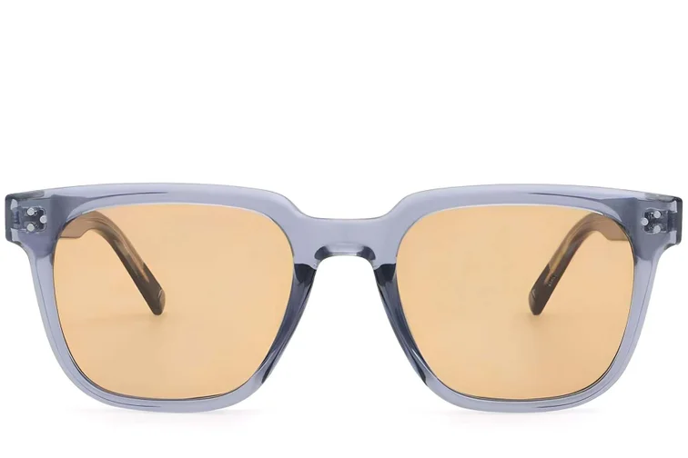 Lunettes de soleil rectangulaires en plastique violet #BS2503-0144