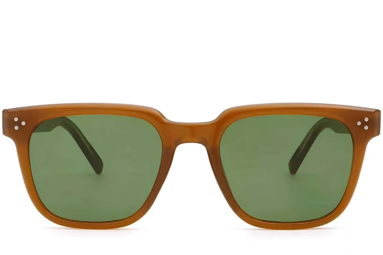 Rectangular Brown Plastic Sunglasses #BS2503-0145