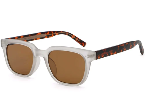 Rectangular Grey Plastic Sunglasses #BS2503-0146