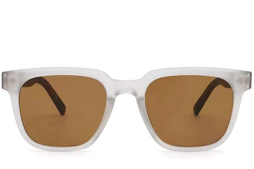 Lunettes de soleil rectangulaires en plastique gris #BS2503-0146