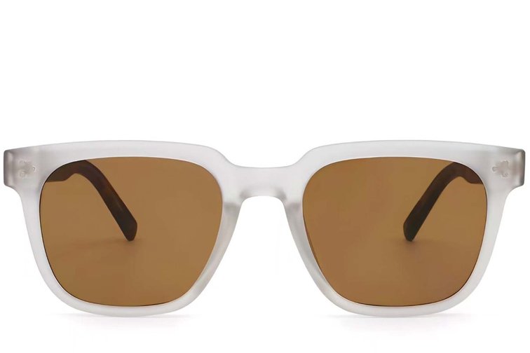 Gafas de sol rectangulares de plástico gris #BS2503-0146