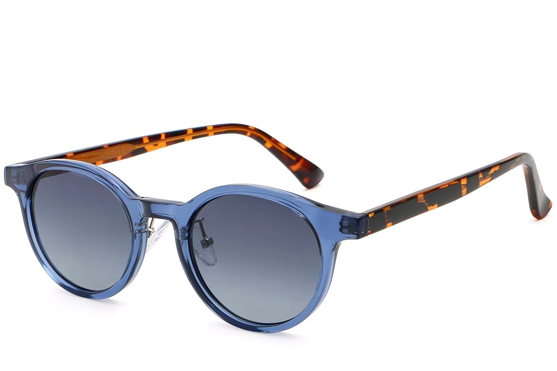 Oval Blue Plastic Sunglasses #BS2503-0150