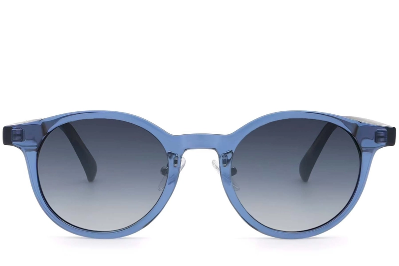 Oval Blue Plastic Sunglasses #BS2503-0150