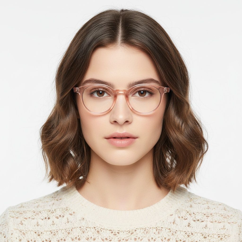 Oval Pink Plastic Sunglasses #BS2503-0152