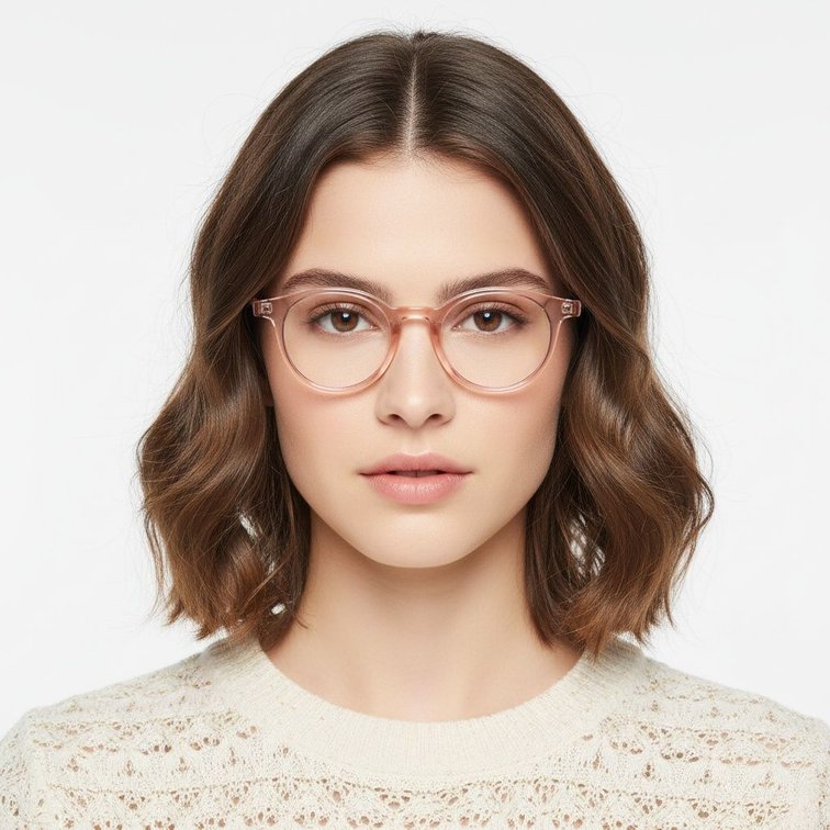Oval Pink Plastic Sunglasses #BS2503-0152