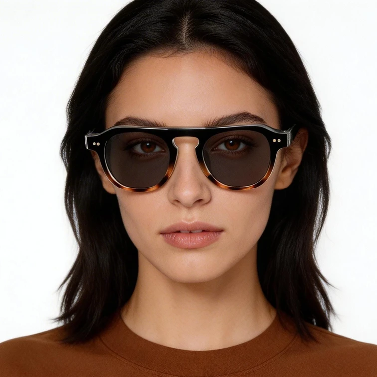 Aviator Tortoiseshell Plastic Sunglasses #BS2503-0156