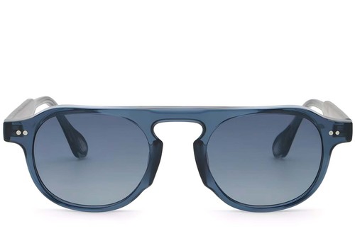 Lunettes de soleil aviateur en plastique bleu #BS2503-0157