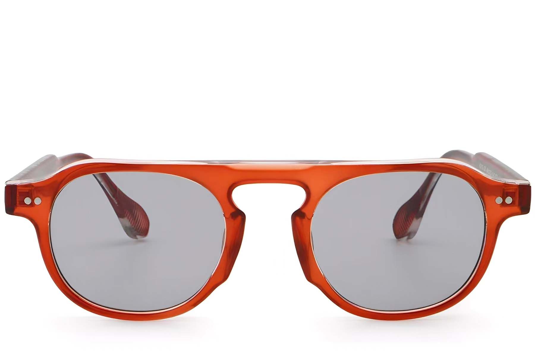 Lunettes de soleil aviateur en plastique rouge #BS2503-0158