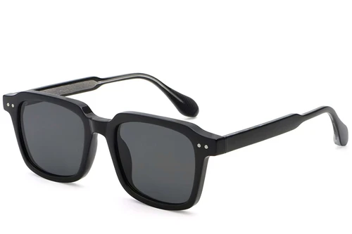 Lunettes de soleil rectangulaires en plastique noir #BS2503-0160