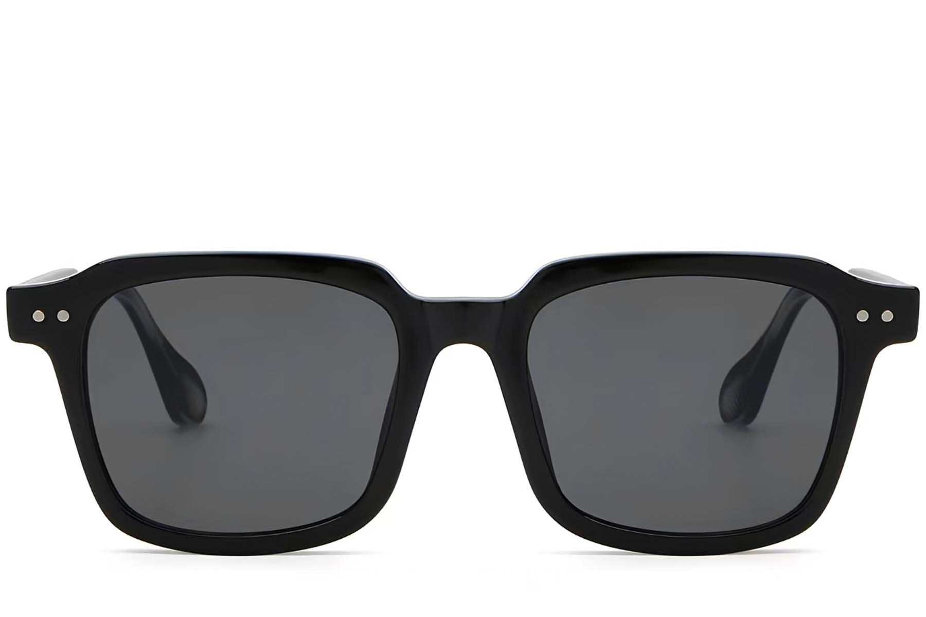 Rectangular Black Plastic Sunglasses #BS2503-0160