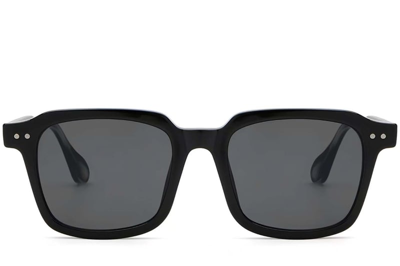 Rectangular Black Plastic Sunglasses #BS2503-0160