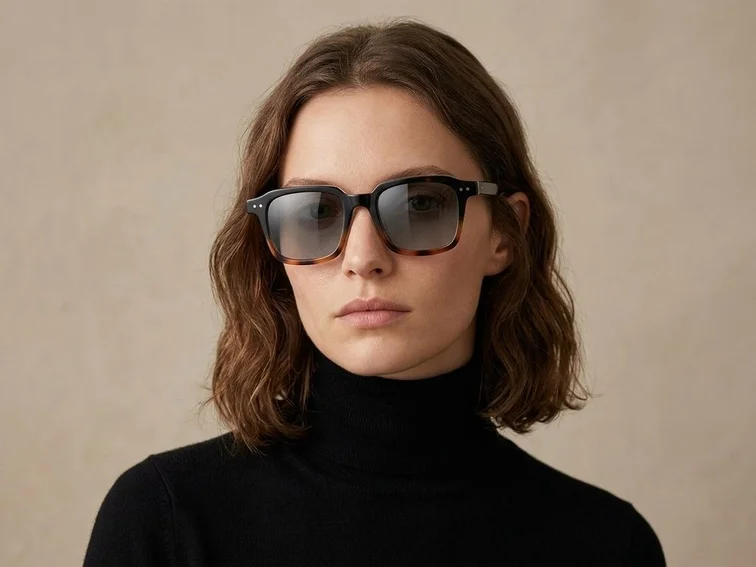 Rectangular Tortoiseshell Plastic Sunglasses #BS2503-0161